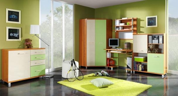 Zelenobilý dětský pokoj
